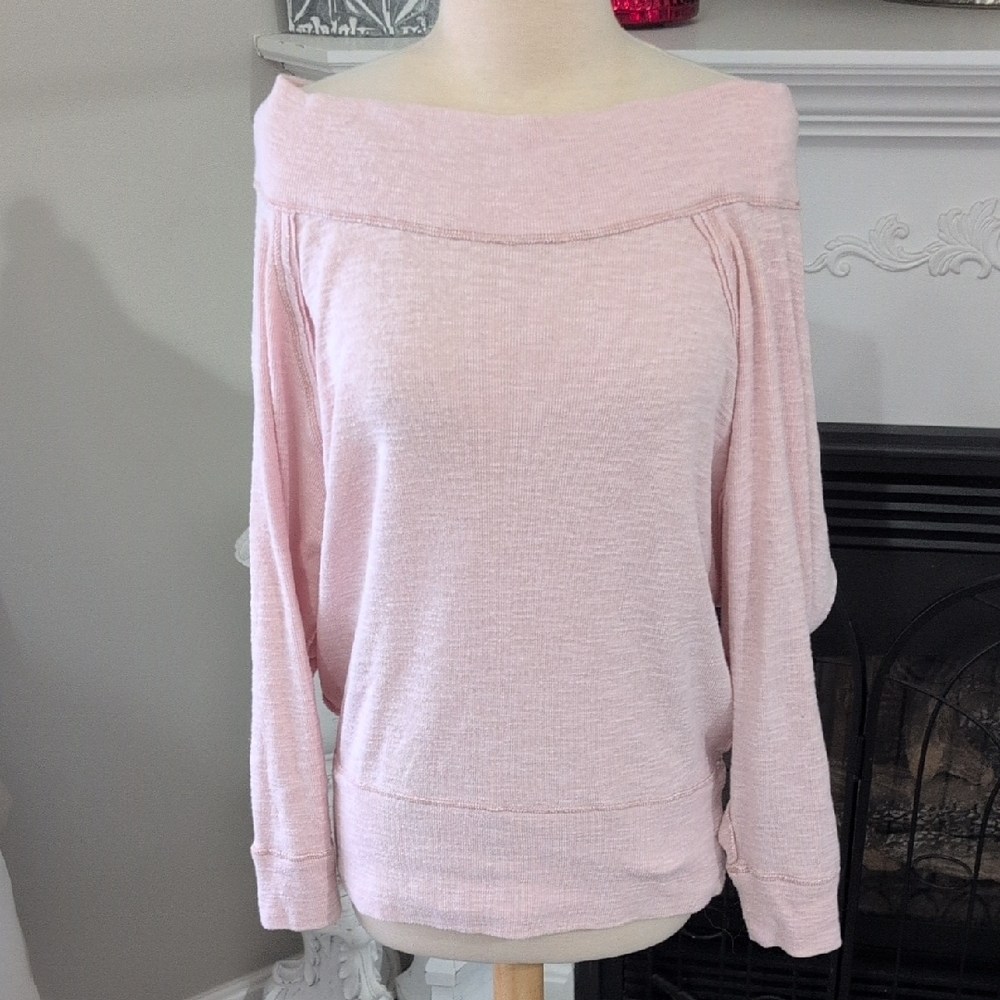 We The Free Soft Pink Off-Shoulder Sweater Size Small